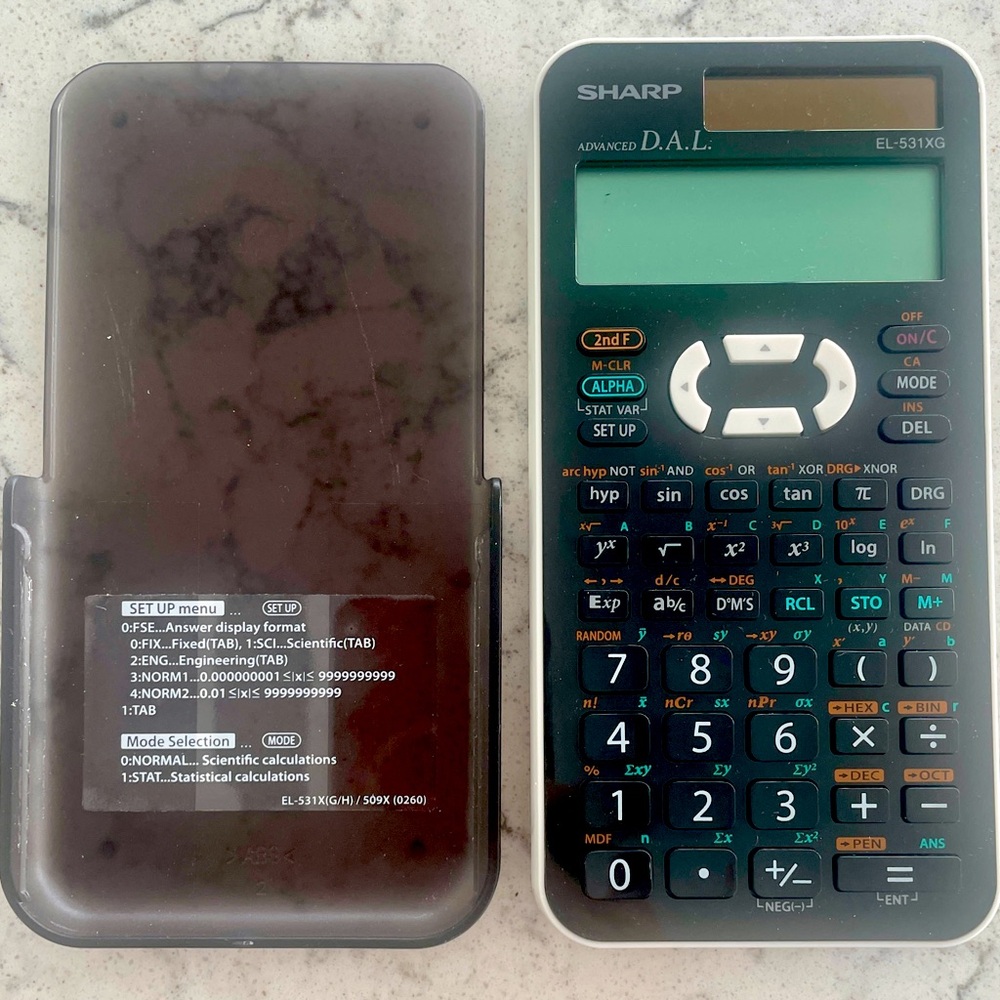 Sharp EL-531XG Advanced D.A.L. Scientific Calculator - Black and White